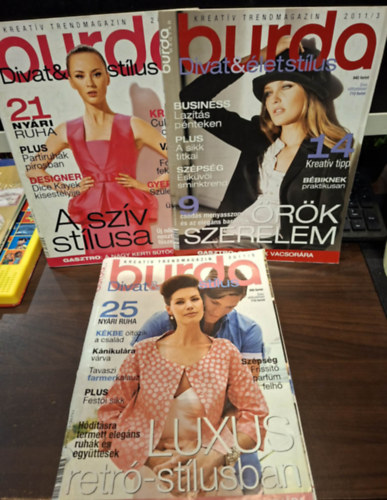 3 db Burda Magazin (szórványszámok): 2011/3, 2011/7, 2011/5 antikvár