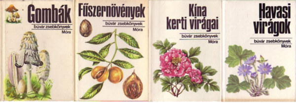 Kalmár Zoltán, Járainé Komlódi Magda, Kósa Géza: Gombák + Fűszernövények + Kína ​kerti virágai + Havasi ​virágok ( 4 db Búvár zsebkönyvek ) antikvár