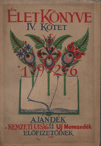 Élet könyve IV.kötet 1926 antikvár
