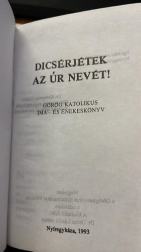 Dicsérjétek az úr nevét! - görögkatolikus énekeskönyv antikvár