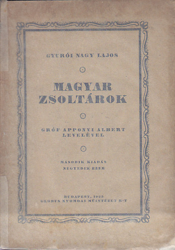 Gyurói Nagy Lajos: Magyar zsoltárok antikvár