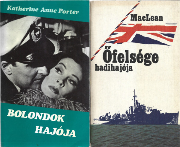 4 db könyv, 3 mű, Katherine Anne Porter: Bolondok hajója, MacLean: Őfelsége hadihajója, Louis Bromfield: Árvíz Indiában I-II. antikvár