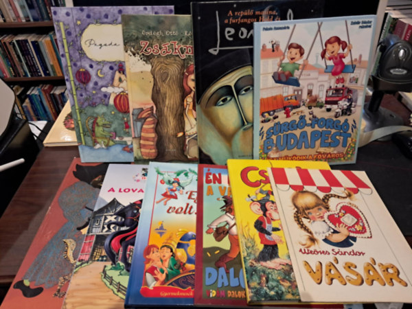 Weöres Sándor, Silke Behling, Szappanos Csenge, Róth Anikó, Ördögh Ottó, Visconti, Feyér Ákos: 10 db Mese KÖNYVMENTŐ AJÁNLAT: Pagoda parfé+Zsákmese+Egyszer volt Budán kutyavásár (magyar népmesék)+A repülő masina, a furfangos Hold és Leonardo+ antikvár