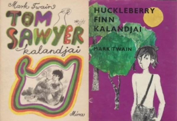 Mark Twain: 2 db Mark Twain könyv: Tom ​Sawyer kalandjai  +  Huckleberry Finn kalandjai antikvár