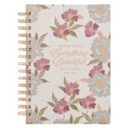 Journal Spiral-Bound White Floral Everything Beautiful Ecc. 3:11 idegen