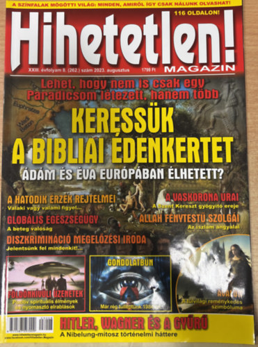 Hihetetlen! magazin XXIII. évfolyam 8. (262.) szám 2023. augusztus antikvár