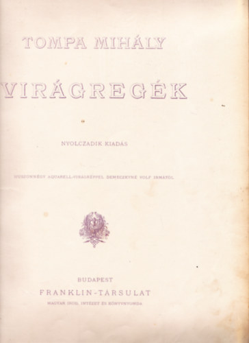 Tompa Mihály: Virágregék antikvár