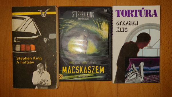 Stephen King: 2 kiváló regény Stephen Kingtől + ajándék film: Holtsáv, Tortúra + Macskaszem (DVD) antikvár