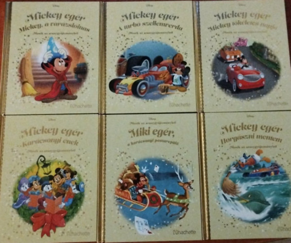 Walt Disney: 6db Mickey Egér könyv Mesék az aranygyűjteményből - Mickey tökéletes napja,A varázslóinas,A turbó szellemverda, antikvár