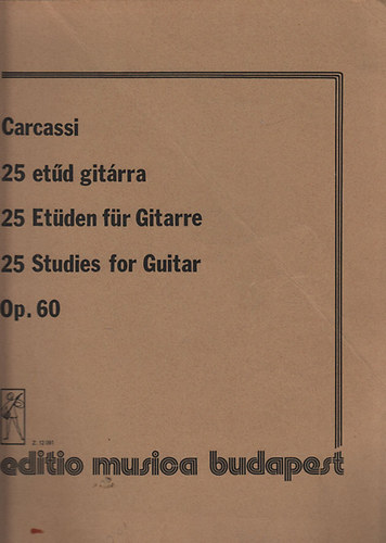 Matteo Carcassi: 25 etűd gitárra antikvár