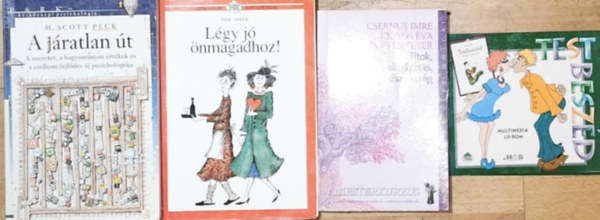 M. Scott Peck, Paul Hauck, Dr. Csernus Imre - Dr. Kígyós Éva - Dr. Popper Péter: 4db önismerettel, társas kapcsolatokkal kapcsolatos mű - Testbeszéd CD, Titok, elhallgatás, őszinteség, Légy jó önmagadhoz!, A járatlan út antikvár