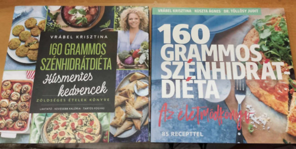 Vrábel Krisztina, Koszta Ágnes, Dr. Töllösy Judit: 2 db könyv: 160 grammos szénhidrátdiéta - Húsmentes kedvencek + 160 grammos szénhidrátdiéta - Az életmódkönyv könyv