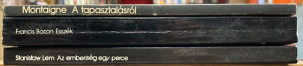 Montaigne, Francis Bacon, Stanislaw Lem: 3 db Mérleg könyv: A tapasztalásról, Esszék, Az emberiség egy perce könyv
