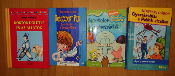 Hugh Lofting, Nógrádi Gábor, Francesca Simon: 4 szuper könyv gyerekeknek: Szertelen sztorik, Rosszcsont Peti becsapja a fogtündért, Gyerekrablás a Palánk utcában - Apa, gyere vissza!, Doktor Dolittle és az állatok antikvár