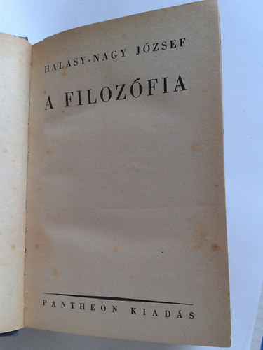 Halasy-Nagy József: A filozófia antikvár
