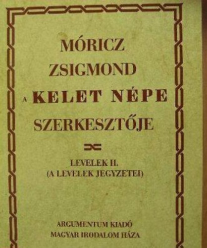 Móricz Zsigmond, a Kelet Népe szerkesztője Levelek II. (A levelek jegyzetei) antikvár