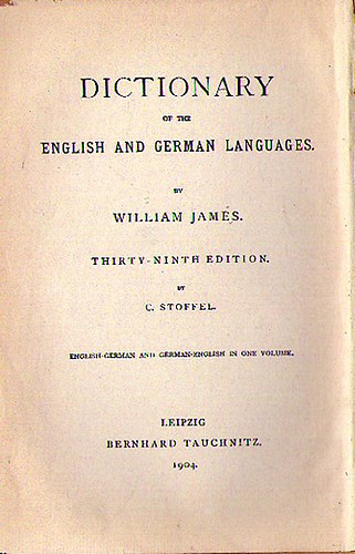 William James: Dictionary of the English and German Languages antikvár