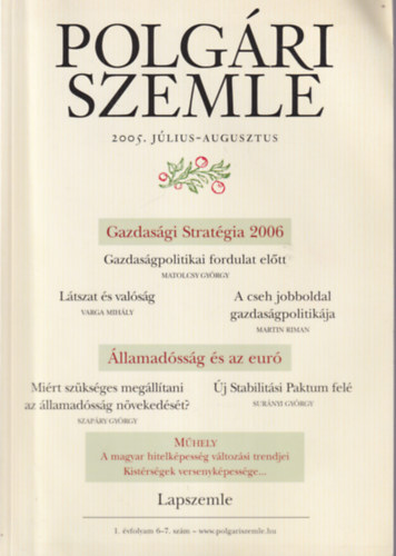 Gorka Sebestyén, Dr. Szennyessy Judit: Polgári Szemle 2005. július-augusztus antikvár