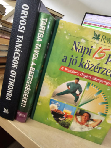 3db Reader's Digest album: Orvosi tanácsok otthonra+ Tartsa távol a betegségeket+ Napi 15 perc a jó közérzetért antikvár