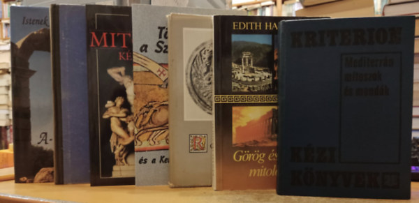 Hahn István, Szabó György, Kaposi Tamás, Cox György, J. Jaroszlavszkij, Vojtech Zamarovsky: 7 db mitológia: Mediterrán mítoszok és mondák; Görög és római mitológia; Róma istenei; Történetek a Szent Grálról és a Kerek Asztal lovagjairól; Hogyan születnek, élnek és halnak meg az Istenek; A mitológia kézikönyve antikvár