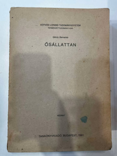 Géczy Barnabás: Ősállattan - Kézirat antikvár