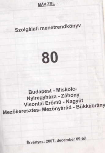 Szolgálati menetrendkönyv 1a-c. - Budapeseti összekötő vonalak antikvár