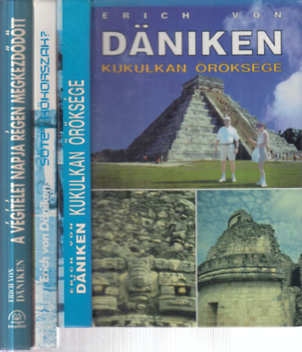 Erich von Daniken: 3 db. "ősi idegenek" kötet (Kukulkan öröksége + Sötét kőkorszak? + A végítélet napja régen megkezdődött) antikvár