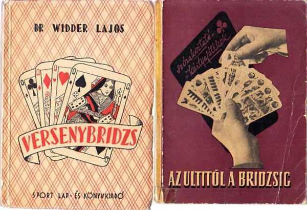 Dr. Widder Lajos: 2 db. kártyás kötet (Versenybridzs + Az ultitól a bridzsig) antikvár