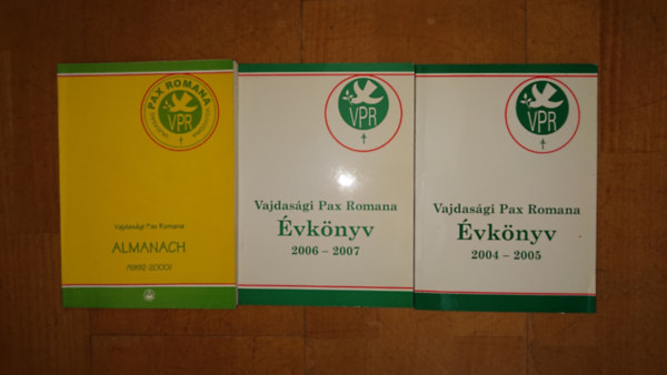 3 kiadvány a vajdasági keresztény életről: Vajdasági Pax Romana Évkönyv 2004-2005,  Vajdasági Pax Romana Évkönyv 2005-2006,  Vajdasági Pax Romana Almanach /1992-2000/ antikvár