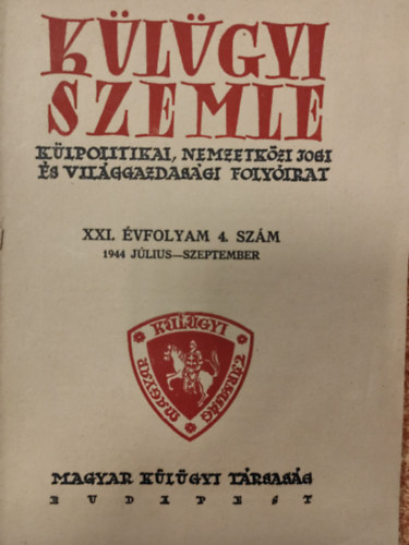 Külügyi szemle XXI. évfolyam 4.szám antikvár