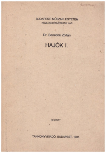 Dr. Benedek Zoltán: Hajók I. antikvár