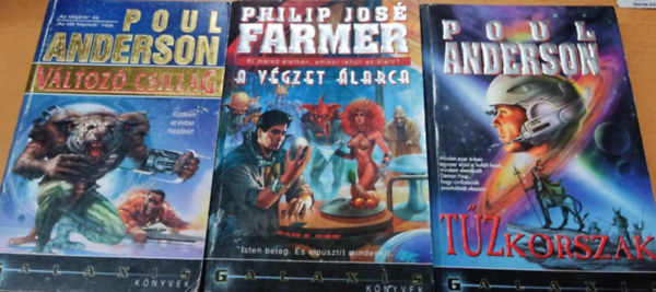 Philip José Farmer, Poul Anderson: 3 db Galaxis könyvek: Változó csillag (1) + A végzet álarca (4) + Tűzkorszak (7) könyv