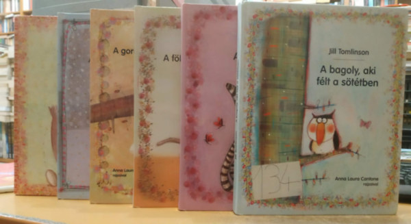 Jill Tomlinson, Anna Laura Cantone: 6 db Jill Tomlinson: A bagolya, aki félt a sötétben; A cica, aki haza akart menni; A földimalac, aki semmiben sem volt biztos; A gorilla, aki olyan akart lenni, mint az apukája; A pingvin, aki mindenre kíváncsi volt; A tyúk, aki soha nem adta fel antikvár