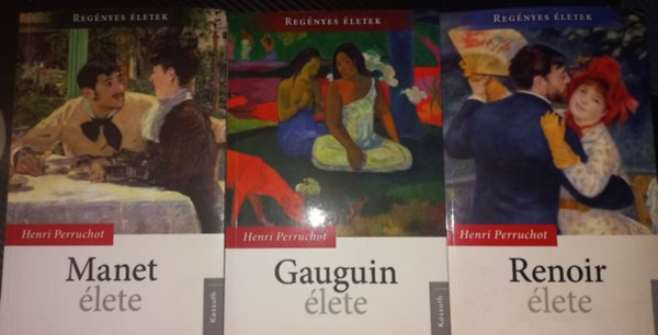 Henri Perruchot: Regényes életek könyvcsomag (3 darab) Manet élete, Gauguin élete, Renoir élete antikvár