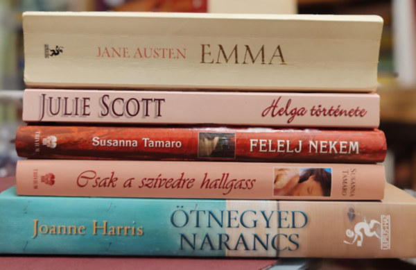 Jane Austen, Scott, Julie, Susanna Tamaro, Joanne Harris: Romantikus könyvcsomag antikvár