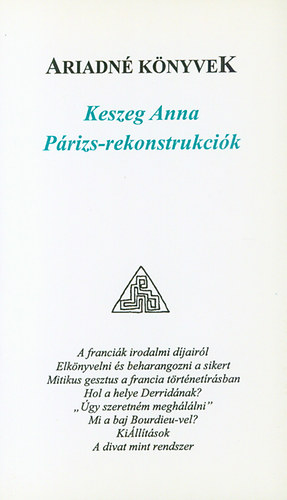 Keszeg Anna: Párizs-rekonstrukciók könyv