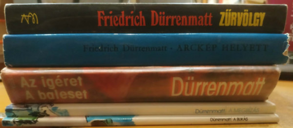 Friedrich Dürrenmatt: 5 db Dürrenmatt: A bukás + A megbízás + Az ígéret/A baleset + Arckép helyett + Zűrvölgy antikvár