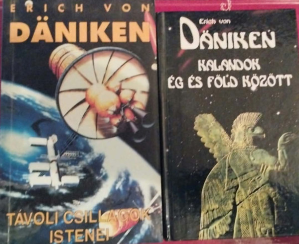 Erich von Daniken: 2db Erich von Däniken könyv:Távoli csillagok istenei, A Szfinx szemei, Kalandok ég és föld között antikvár