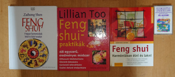Günther Sator, Lillian Too, Zaihong Shen: 3 könyv a Feng Shuiról + ajándék relaxációs magnókazetta: Feng Shui - Hogyan harmonizáljuk belső és küldő környezetünket, Feng Shui praktikák, Feng Shui - Harmóniában élni és lakni + Jól alszom! antikvár