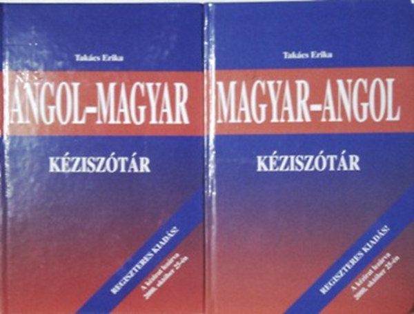 Takács Erika: Angol-Magyar - Magyar-Angol Kéziszótár (Regiszteres kiadás) antikvár