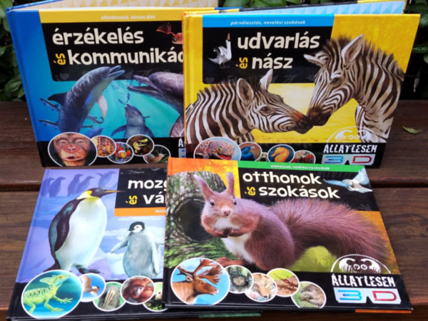 4db. Állatlesen. Udvarlás és nász+ Érzékelés és kommunikáció+ Otthonok és szokások+ Mozgás és vándorlás (KÖNYVMENTŐ AJÁNLAT) antikvár