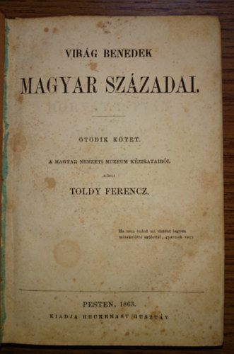 Virág Benedek: Magyar századai - ötödik kötet antikvár