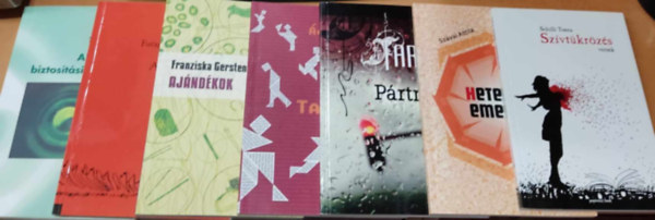 Franziska Gerstenberg, Faragó Ferenc, Farkas Tibor, Szávai Attila, Szil Ágnes, Tétényi Csaba, Schilli Tímea: 7 db JAK (Világirodalmi sorozat): A flox + Ajándékok + Akkor sem biztosítási esemény + Hetedik emelet + Pártmobil + Szívtükrözés + Tangram antikvár