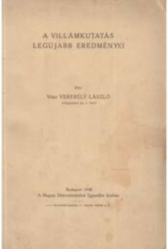 Verebély László: A villámkutatás legújabb eredményei antikvár