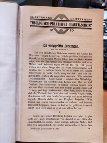 83. Jahrgang Drittes Heft: Theologisch-Praktische Quartalschrift 1930 antikvár