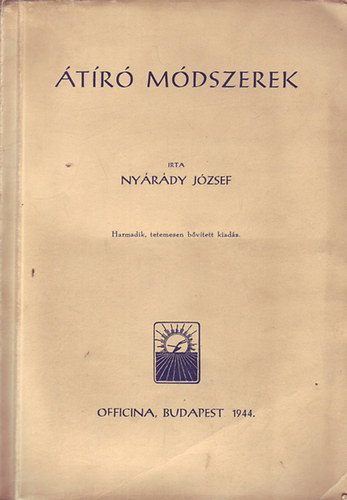 Nyárády József: Átíró módszerek antikvár