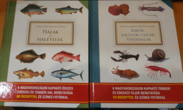 Piazza Gabriella, Hoitsy György, Szabó Péter: 2 db Gasztronómiai kislexikon: Halak és halételek + Rákok, kagylók, csigák, tintahalak antikvár