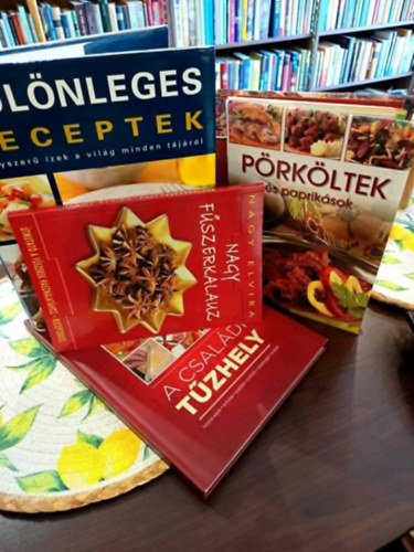 Lévay Gizella (szerk.), Piri István, Nagy Elvira: Gasztronómia könyvcsomag 4 darabos: Különleges receptek, A családi tűzhely, Pörköltek és paprikások, Nagy fűszerkalauz antikvár