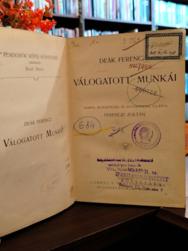 Deák Ferenc: Deák Ferencz válogatott munkái antikvár