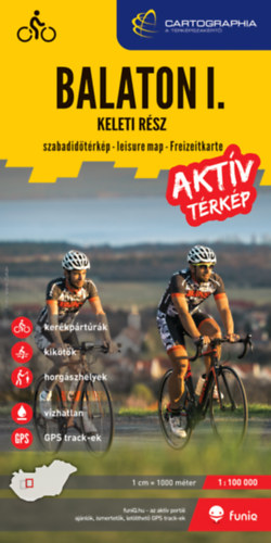 Cartographia Kiadó: Balaton I. Keleti rész aktív térkép 1: 100 000 könyv